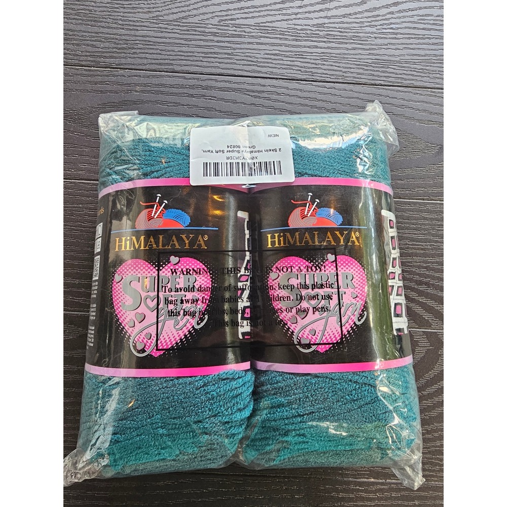Himalaya Super Soft Yarn Green 80824 2 Skeins 200g 359yd Medium 4 Acrylic Teal